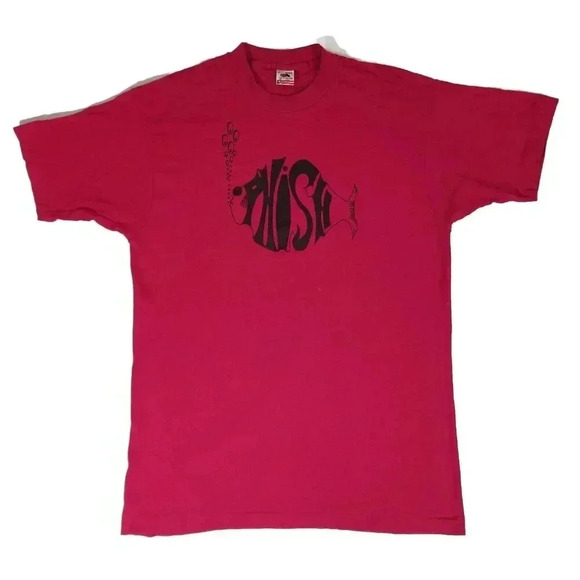 PHISH Vintage 1990s Single Stitch Fruit of the Loom Tag Magenta T-Shirt Adult L - Picture 2 of 9